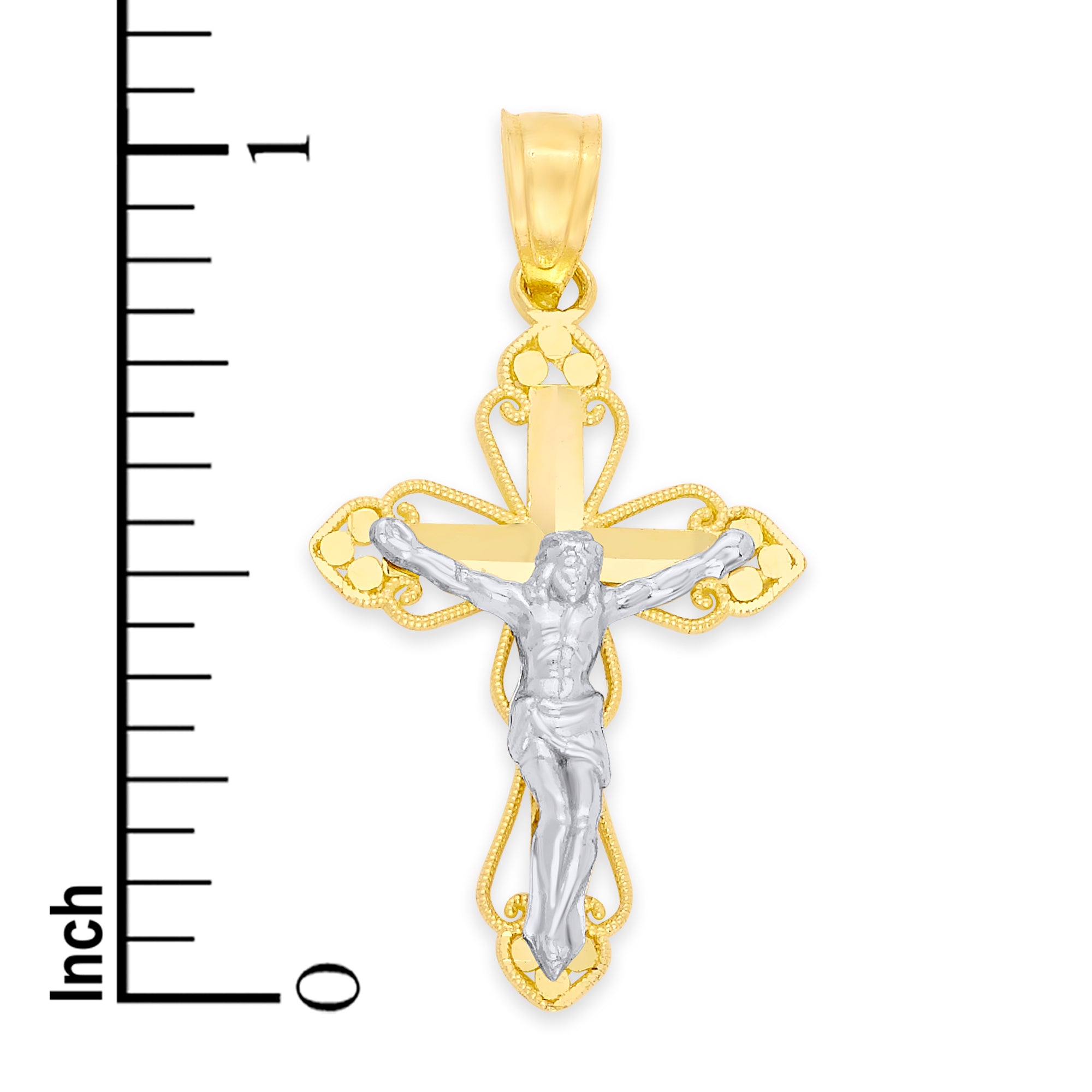 Solid Gold Crucifix Pendant - 10k or 14k