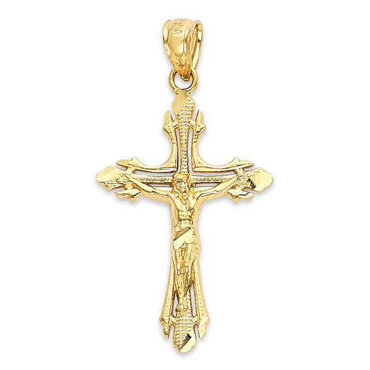 Solid Gold Crucifix Pendant - 10k or 14k