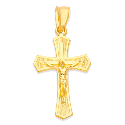 Solid Gold Crucifix Pendant - 10k or 14k