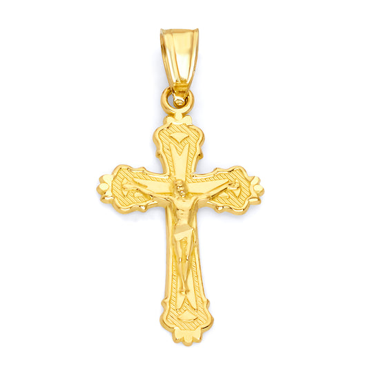 Solid Gold Crucifix Pendant - 10k or 14k