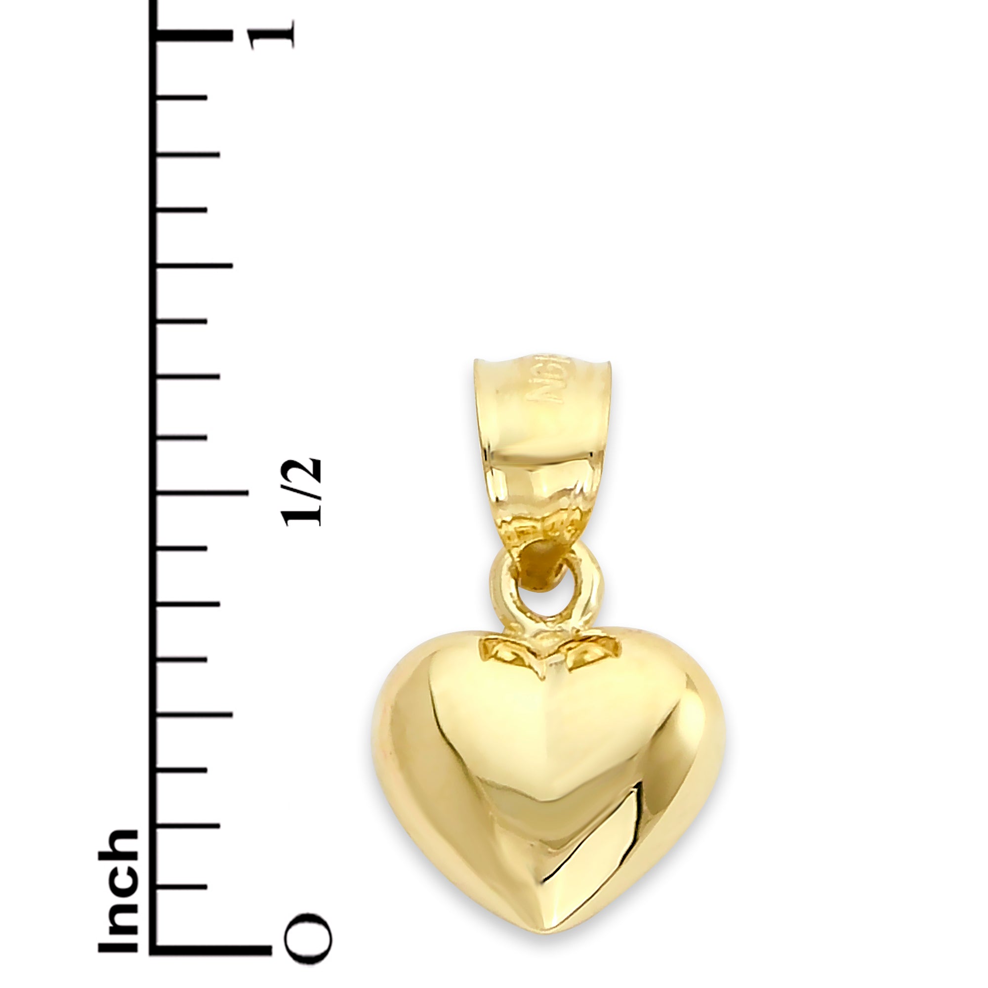Solid Gold Heart Pendant - 10k or 14k