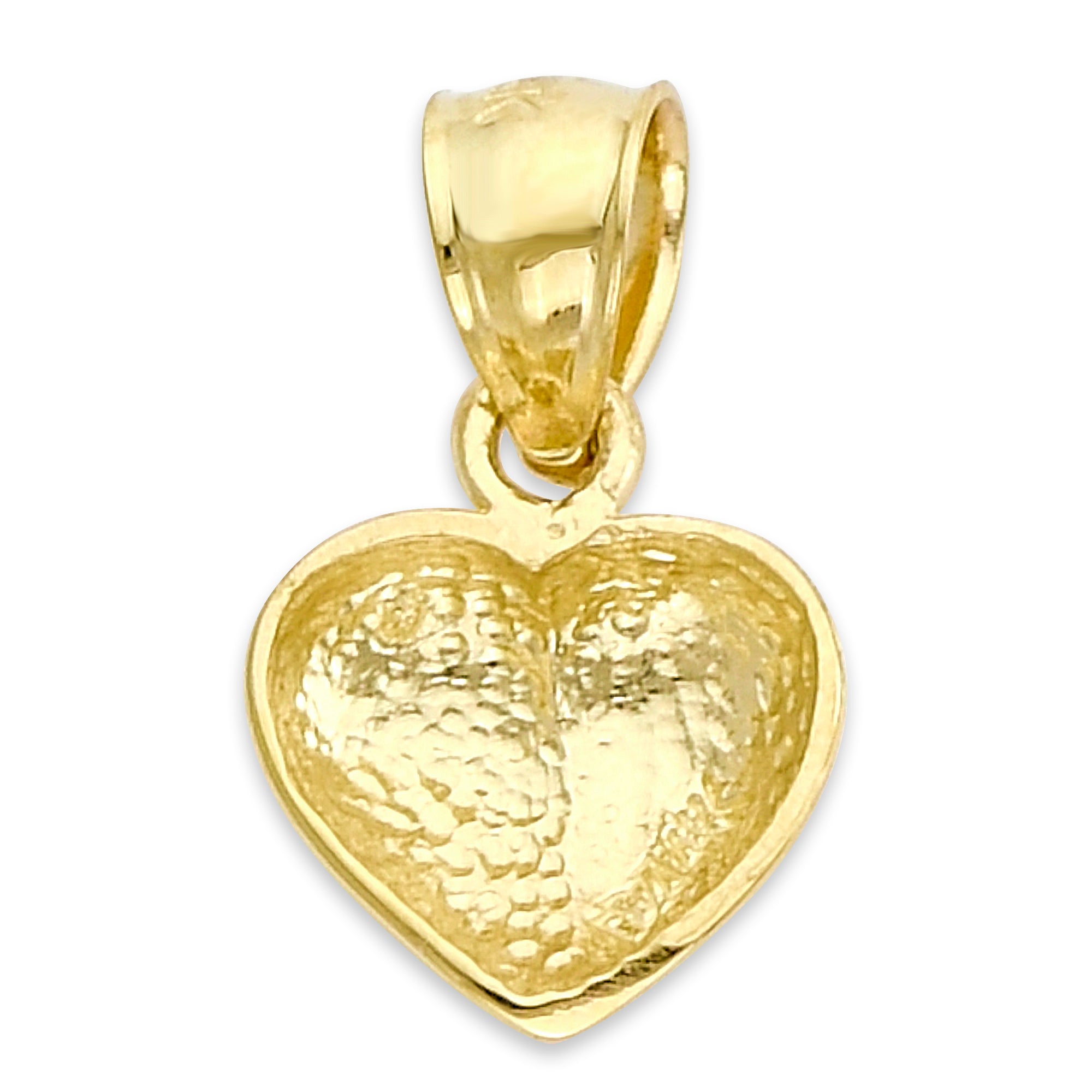 Solid Gold Heart Pendant - 10k or 14k