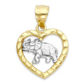Load image into Gallery viewer, Solid Gold Elephant in Heart Pendant - 10k or 14k
