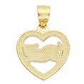Load image into Gallery viewer, Solid Two-Tone Gold Cat in Heart Pendant - 10k or 14k
