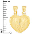 Load image into Gallery viewer, Solid Gold Breakable Te Amo Heart Pendant - 10k or 14k
