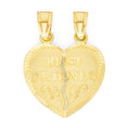 Load image into Gallery viewer, Solid Gold Breakable Best Friends Heart Pendant - 10k or 14k
