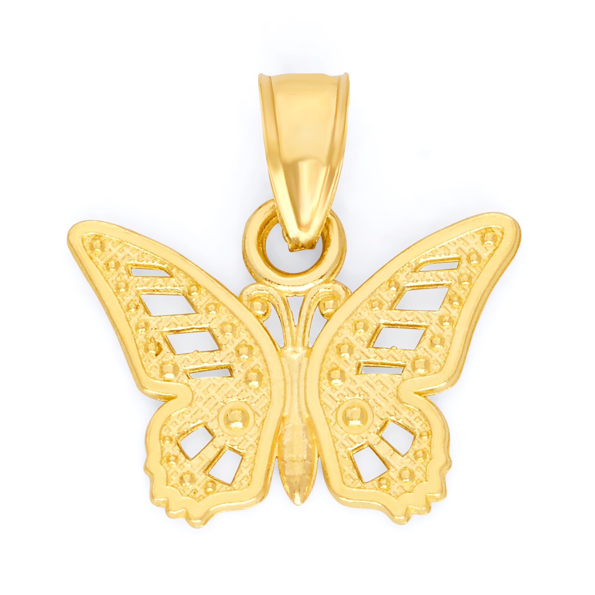 Solid Gold Butterfly Pendant - 10k or 14k