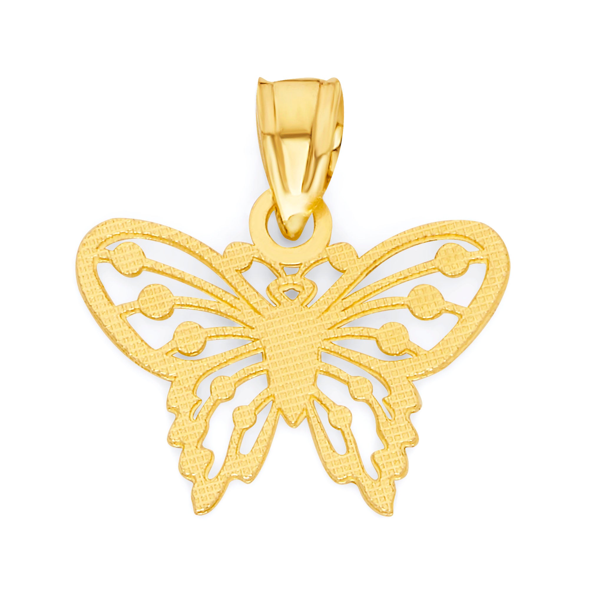 Solid Gold Butterfly Pendant - 10k or 14k