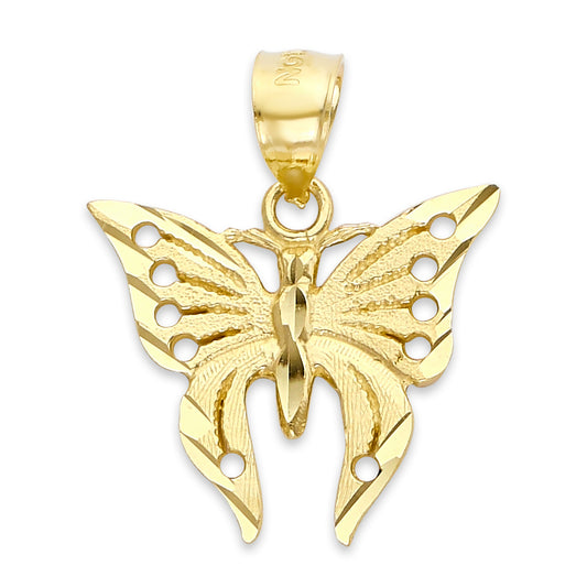 Solid Gold Butterfly Pendant - 10k or 14k