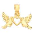Load image into Gallery viewer, Solid Gold Doves with Heart Pendant - 10k or 14k
