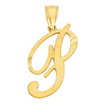 Load image into Gallery viewer, Solid Gold Cursive Initial Pendant - 10k or 14k
