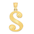 Load image into Gallery viewer, Solid Gold Cursive Initial Pendant - 10k or 14k

