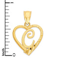 Load image into Gallery viewer, Solid Gold Heart Initial Pendant - 10k or 14k

