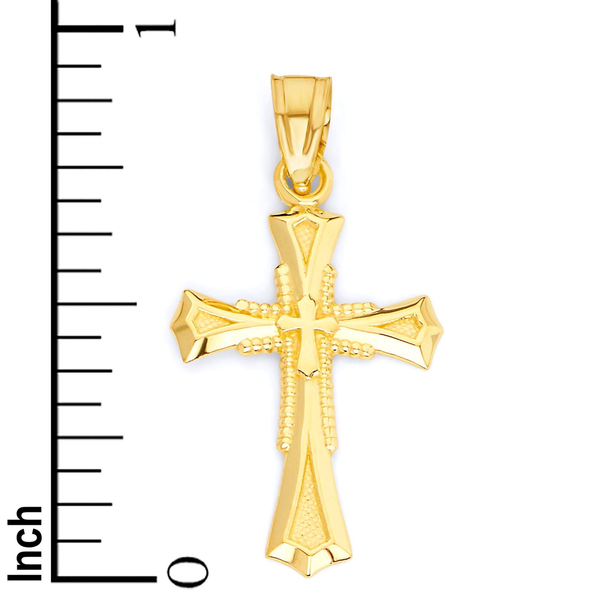 Solid Gold Cross Pendant - 10k or 14k