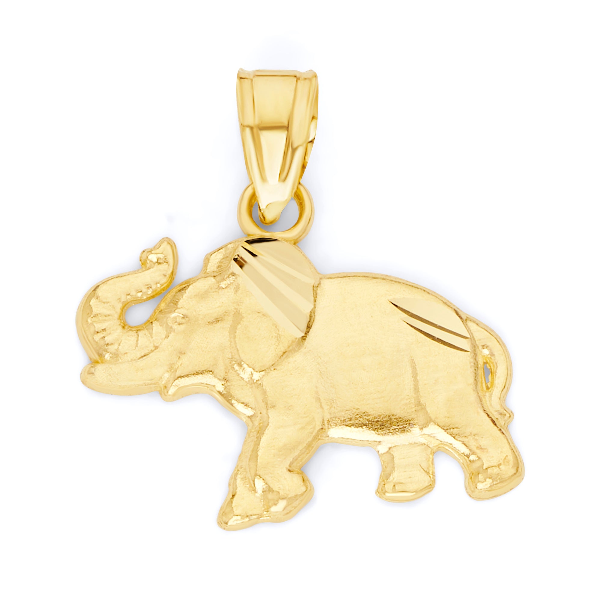 Solid Gold Elephant Pendant - 10k or 14k