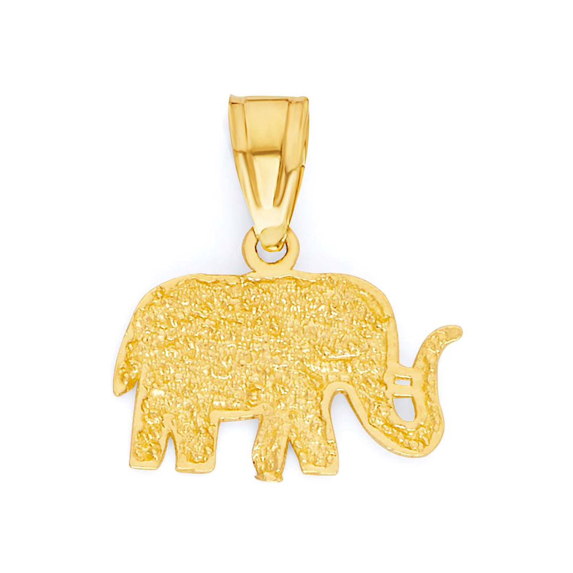 Solid Gold Elephant Pendant - 10k or 14k