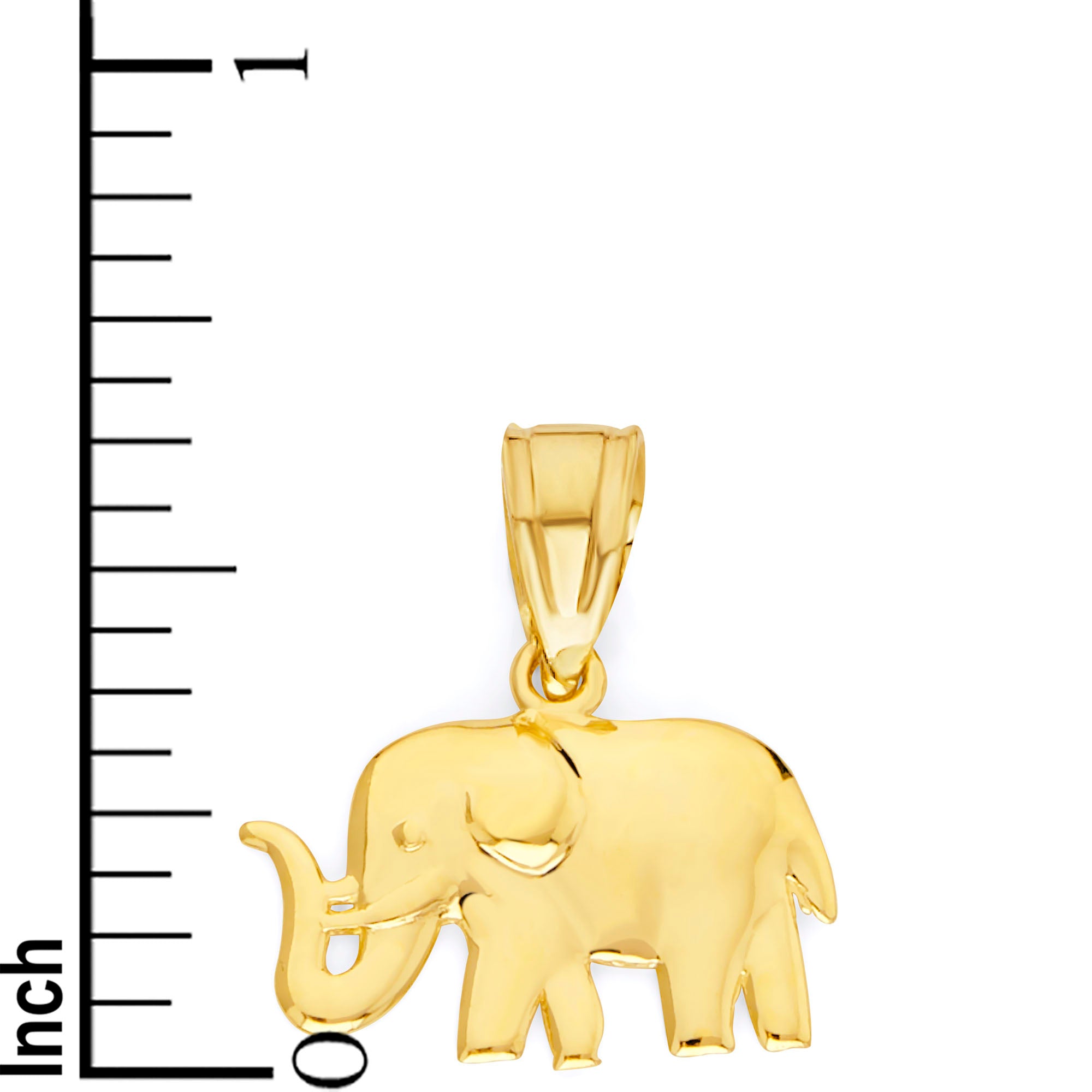 Solid Gold Elephant Pendant - 10k or 14k
