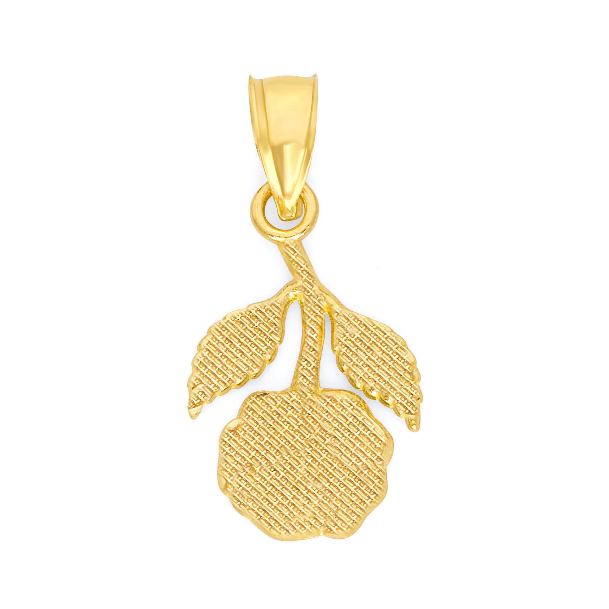 Solid Gold Hanging Rose Pendant - 10k or 14k