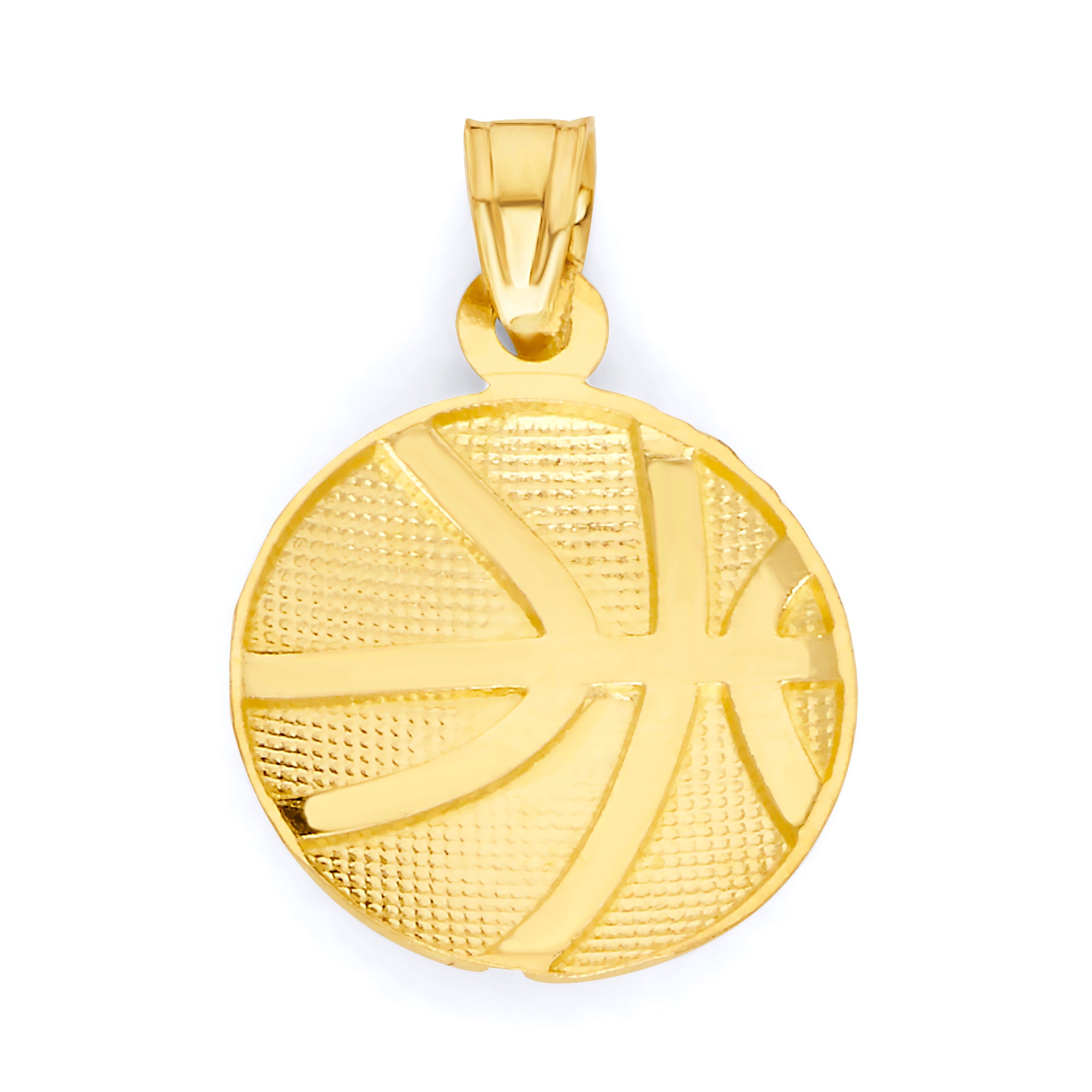 Solid Gold Basketball Pendant - 10k or 14k
