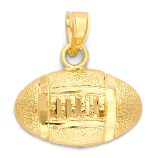 Solid Gold Football Pendant - 10k or 14k