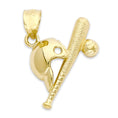Load image into Gallery viewer, Solid Gold Baseball Pendant - 10k or 14k

