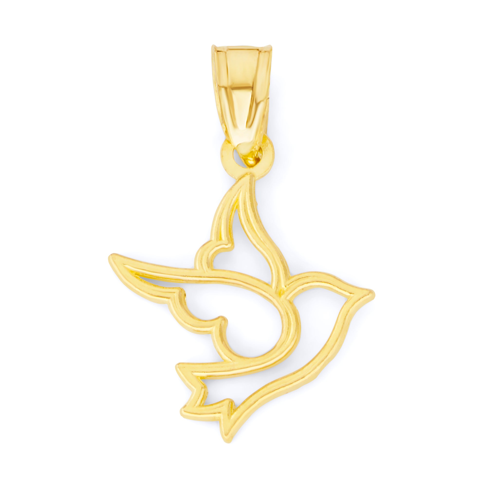 Solid Gold Dove Pendant - 10k or 14k