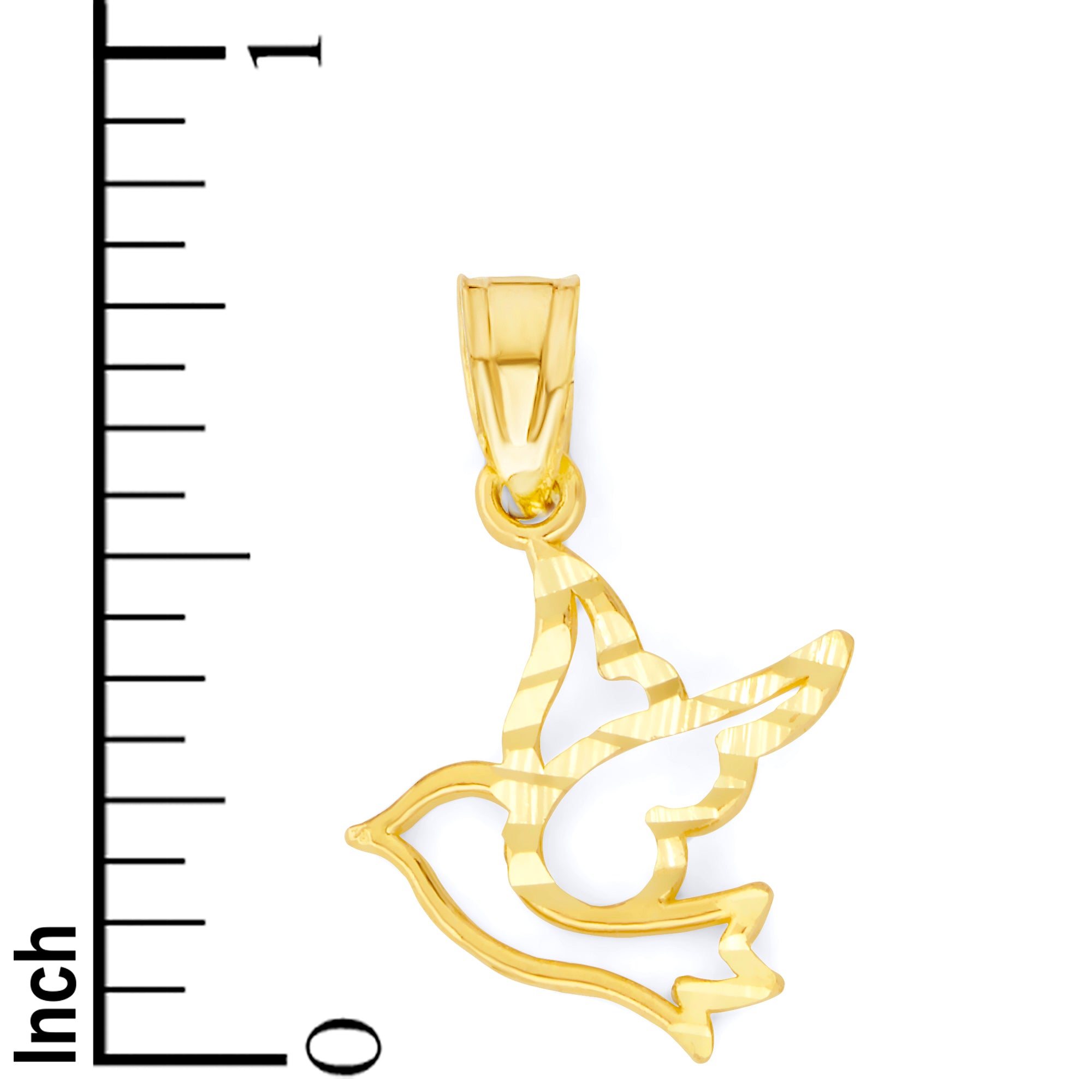 Solid Gold Dove Pendant - 10k or 14k