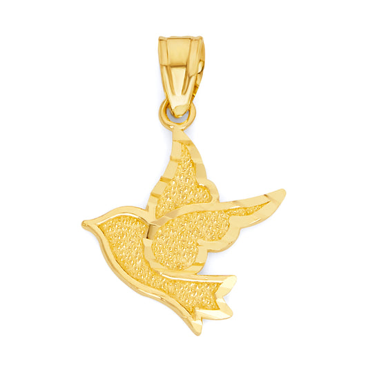 Solid Gold Dove Pendant - 10k or 14k