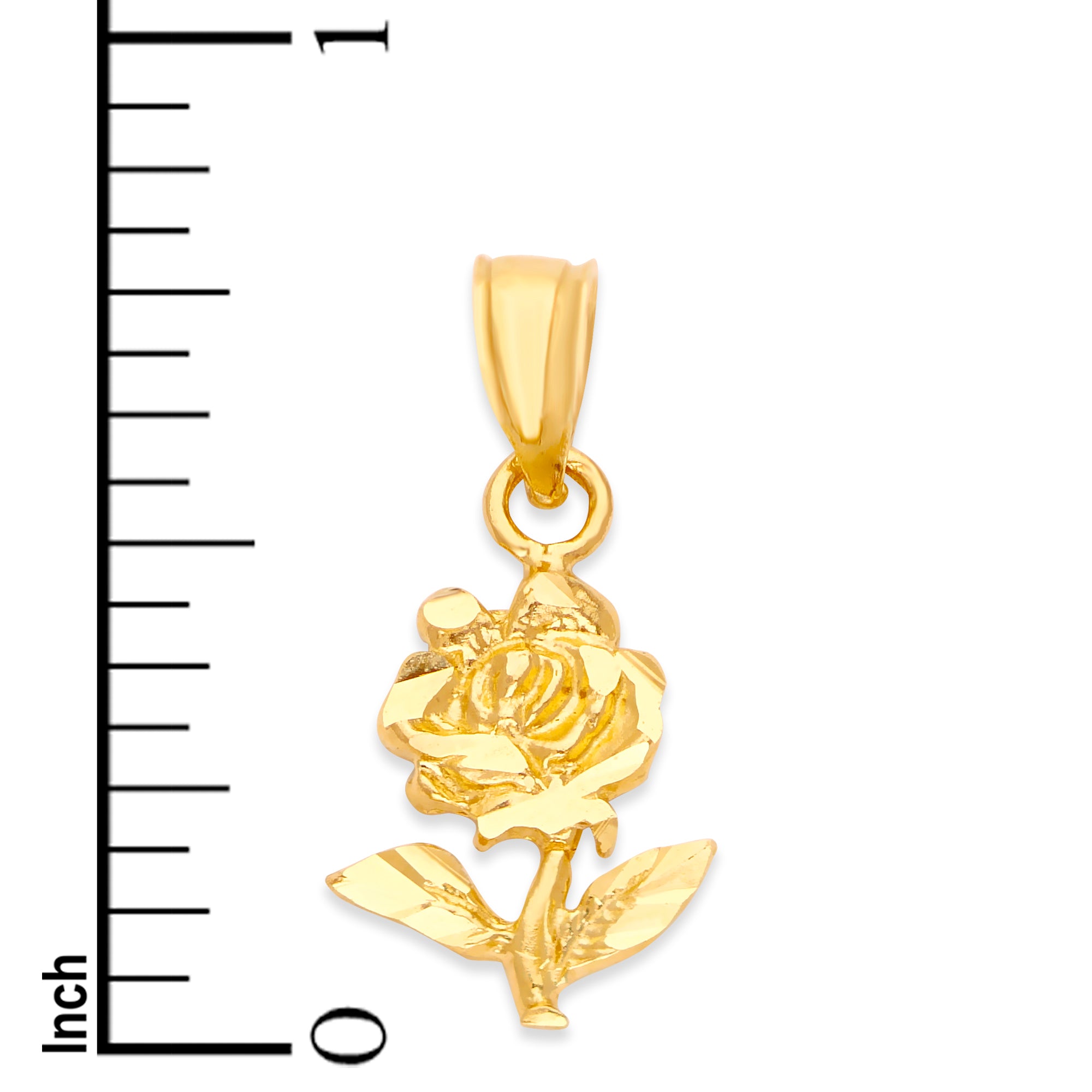 Solid Gold Rose Pendant - 10k or 14k