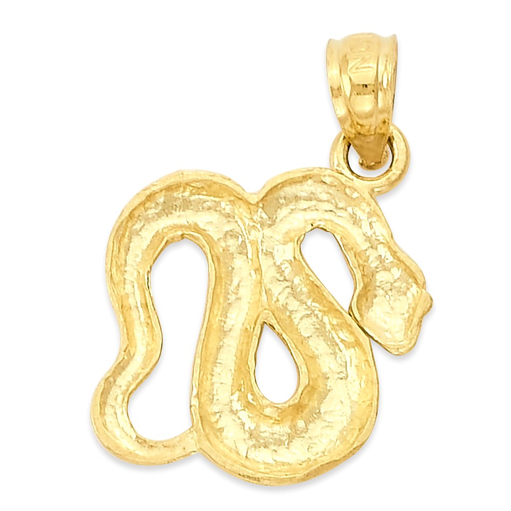 Solid Gold Snake Pendant - 10k or 14k