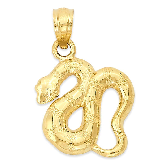 Solid Gold Snake Pendant - 10k or 14k