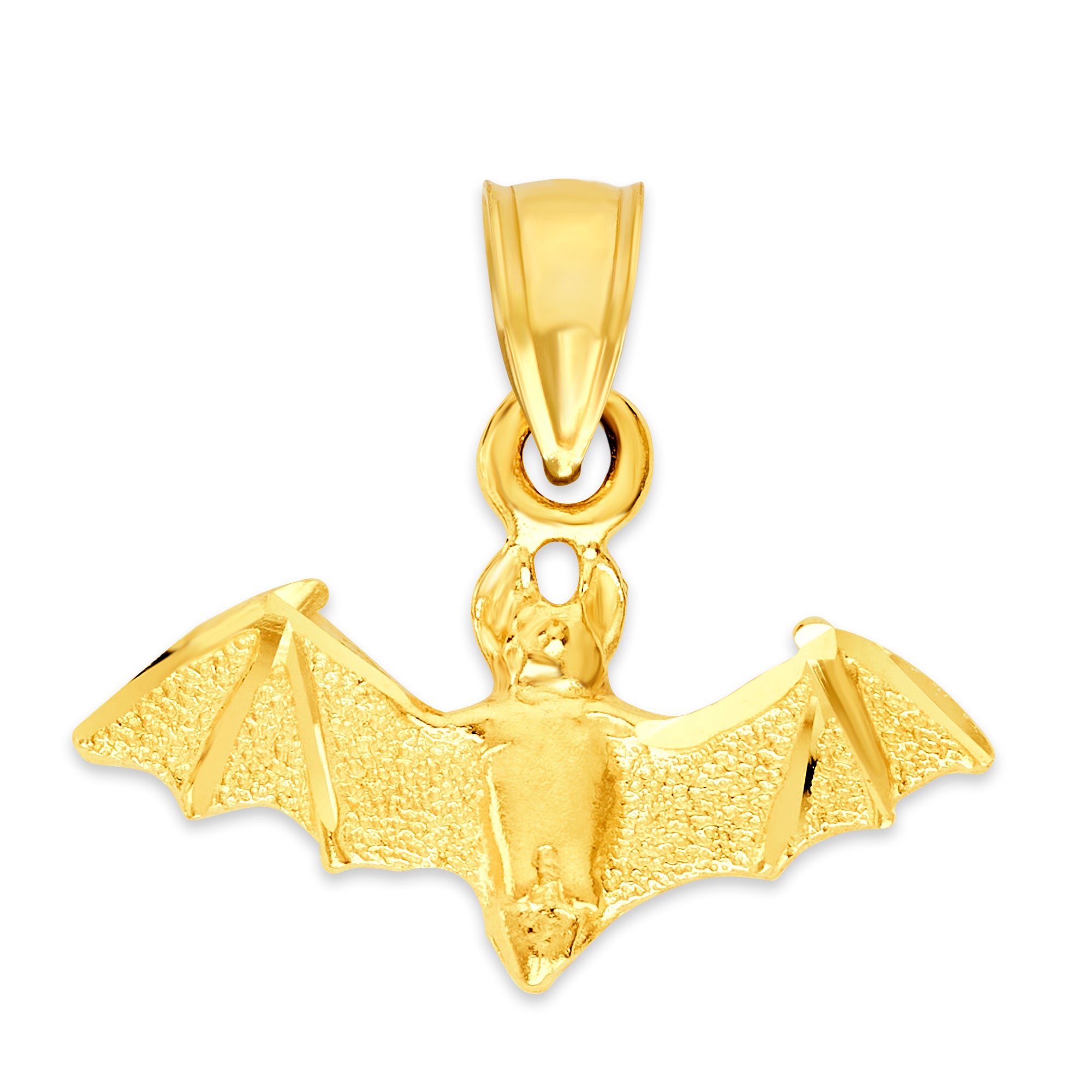 Solid Gold Bat Pendant - 10k or 14k