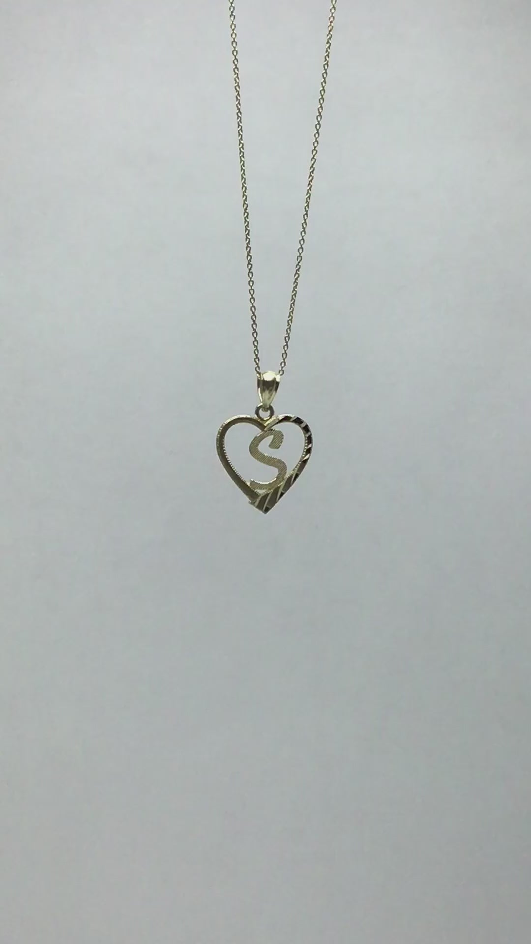 10k/14k Solid Gold Heart Initial Pendant - Personalized Jewelry Gifts