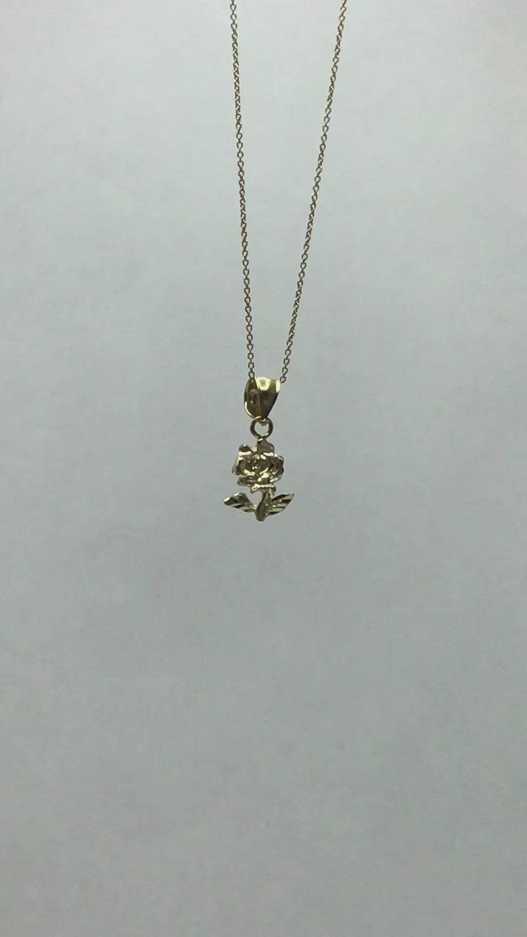 10k/14k Solid Gold Rose Pendant - Flower Jewelry for Necklace