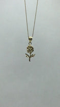 Load and play video in Gallery viewer, Solid Gold Hanging Rose Pendant - 10k or 14k
