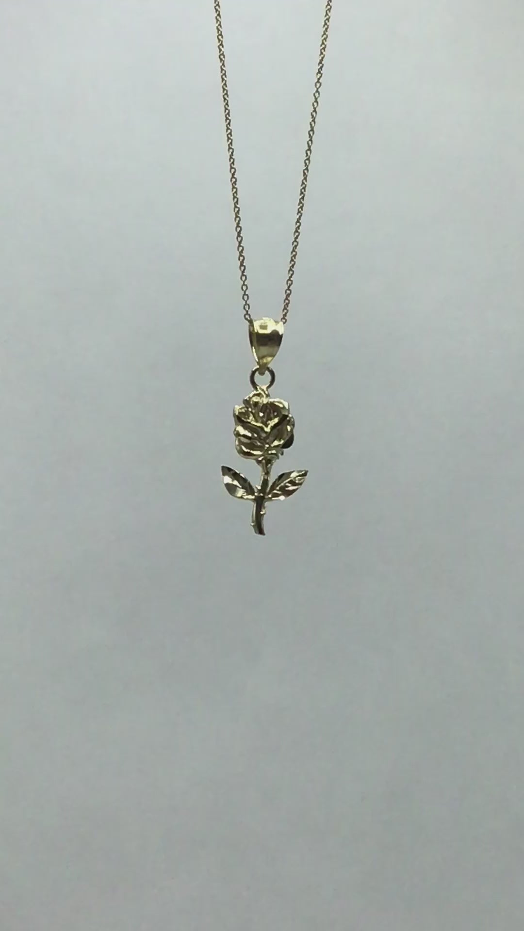 10k/14k Solid Gold Rose Pendant - Flower Jewelry Gifts
