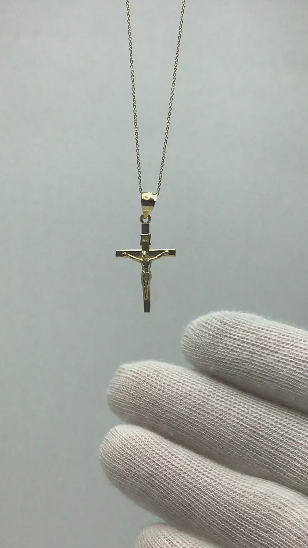 10k/14k Gold INRI Crucifix Pendant - Religious Jewelry Gifts