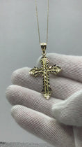 Load and play video in Gallery viewer, Solid Gold Cross Pendant - 10k or 14k
