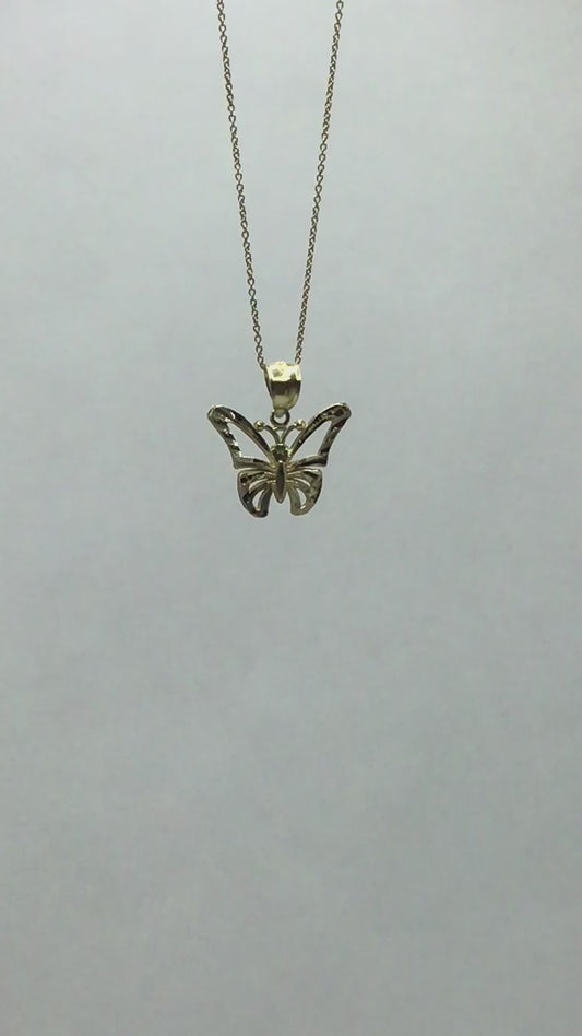 Solid Gold Butterfly Pendant - 10k or 14k